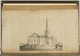 Title: bSt James' Church. | Date: 1843 | Technique: b'lithograph, printed in black ink, from one stone'