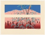 Artist: b'Hadley, Basil.' | Title: b'Pink hillsides.' | Date: 1990 | Technique: b'screenprint, printed in colour, from eight stencils with blends'