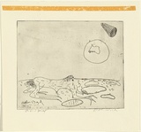 Artist: b'BOYD, Arthur' | Title: b'Nebuchadnezzar on the moon.' | Date: (1968-69) | Technique: b'etching, printed in black ink, from one plate' | Copyright: b'Reproduced with permission of Bundanon Trust'