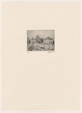 Artist: REES, Lloyd | Title: Plaza Soller, Majorca | Date: 1976 | Technique: softground-etching, printed in black ink, from one zinc plate | Copyright: © Alan and Jancis Rees