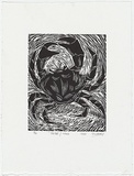 Artist: Lindsay (Sale), Joe. | Title: Se'ge / Crab | Date: 1995 | Technique: woodcut, printed in black ink, from one block