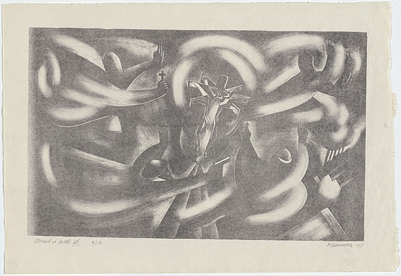 Artist: b'Hinder, Frank.' | Title: b'Christ is with us [1]' | Date: 1947 | Technique: b'lithograph, printed in black ink, from one stone'