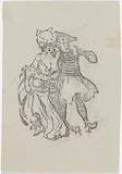 Artist: b'LINDSAY, Norman' | Title: b'Pirate and lady (Captain Kidd)' | Date: 1898 | Technique: b'woodcut'