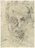 Artist: b'PARR, Mike' | Title: b'Untitled Self-portraits 2.' | Date: 1989 | Technique: b'drypoint, printed in black ink, from one copper plate'