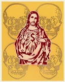 Artist: PSALM, | Title: Untitled [Jesus with skulls]. | Date: 2004 | Technique: stencil, printed in colour, from multiple stencils