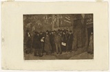 Artist: TRAILL, Jessie | Title: The Soup Kitchen, Quay, Paris | Date: 1930 | Technique: aquatint and etching, printed in brown ink with plate-tone, from one copper plate