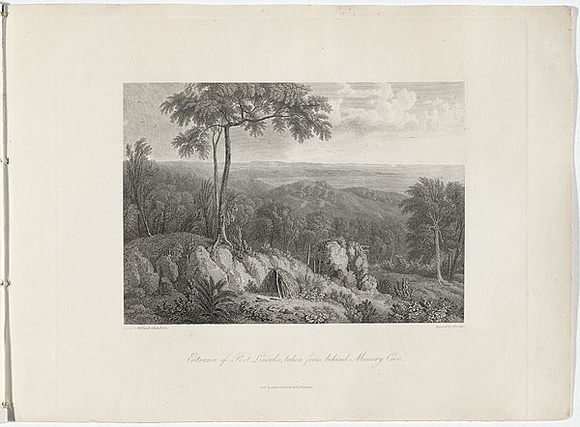 Title: b'Entrance of Port Lincoln, taken from behind Memory Cove.' | Date: 1814 | Technique: b'engraving, printed in black ink, from one copper plate'