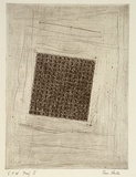 Artist: Partos, Paul. | Title: not titled [square on diagonal angle] | Date: 1986, March - April | Technique: etching and burnished aquatint, printed in black ink, from one plate
