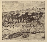 Artist: b'Anceschi, Eros.' | Title: b'Coastal landscape - Tasmania' | Date: 1989 | Technique: b'etching and aquatint, printed in black ink, from one plate'