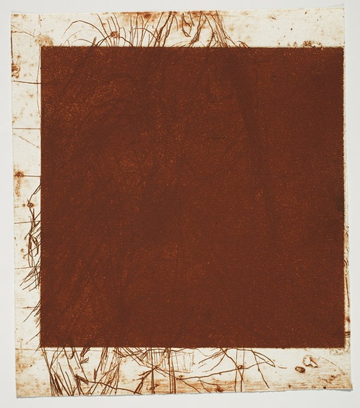 Artist: b'PARR, Mike' | Title: b'Alphabet/Haemorrhage.' | Date: 1992-93 | Technique: b'etching, printed in red ochre ink, from one plate'