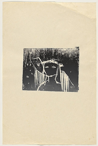 Artist: b'Johnson, Tim.' | Title: b'not titled' | Date: 1976 | Technique: b'woodcut, printed in black ink, from one block' | Copyright: b'\xc2\xa9 Tim Johnson'