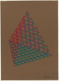 Artist: b'Flugelman, Bert.' | Title: b'(Pyramid in mesh).' | Date: 1972 | Technique: b'screenprint, printed in colour, from four stencil' | Copyright: b'\xc2\xa9 Bert Flugelman'