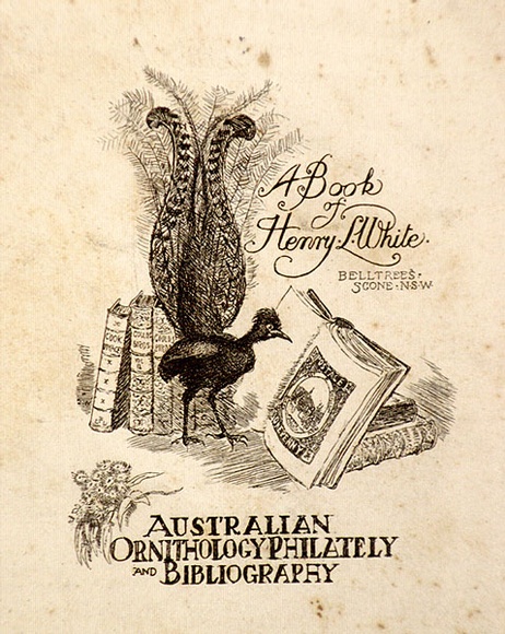 Artist: b'LINDSAY, Lionel' | Title: b'Book plate: Henry L. White' | Date: 1914 | Technique: b'etching, printed in black ink, from one plate' | Copyright: b'Courtesy of the National Library of Australia'