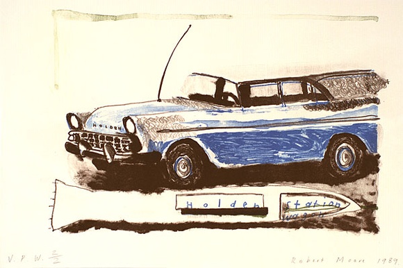 Artist: b'Moore, Robert.' | Title: b'Holden station wagon' | Date: 1989 | Technique: b'lithograph, printed in colour, from three stones'