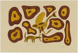 Artist: Bung Bung, Tommy. | Title: Hunting at Yardanggarlum | Date: 1995 | Technique: lithograph, printed in colour, from multiple plates