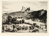 Artist: LINDSAY, Lionel | Title: Castle Villefranche | Date: 1927 | Technique: drypoint, printed in black ink, from one plate | Copyright: Courtesy of the National Library of Australia
