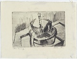 Artist: MADDOCK, Bea | Title: The lamp | Date: 1960 | Technique: drypoint, printed in black ink, from one copper plate