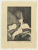 Artist: b'AMOR, Rick' | Title: b'Small nude.' | Date: 1988 | Technique: b'woodcut, printed in black ink, from one block'