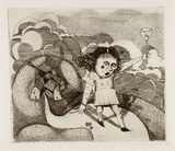 Artist: b'Newman, Nicole.' | Title: b'Child working towards the world' | Date: 1968 | Technique: b'line-engraving, printed in black ink, from one copper plate'