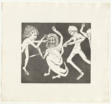 Artist: b'BOYD, Arthur' | Title: b'Magistrate to his guards.' | Date: (1970) | Technique: b'etching and aquatint, printed in black ink, from one plate' | Copyright: b'Reproduced with permission of Bundanon Trust'