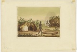 Title: b'Cabanes des Naturels de la Presque \xc3\xaele Peron' | Date: 1840s | Technique: b'engraving, printed in black ink, from one plate'