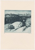 Artist: b'Rees, Lloyd.' | Title: bThe Summit, Ball's Head | Date: 1978 | Technique: b'softground etching, printed in blue ink with plate-tone, from one zinc plate' | Copyright: b'\xc2\xa9 Alan and Jancis Rees'