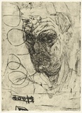 Artist: PARR, Mike | Title: Untitled Self-portraits 1. | Date: 1990 | Technique: drypoint, printed in black ink, from one copper plate