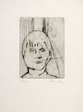 Artist: MADDOCK, Bea | Title: Street figure. | Date: December 1966 | Technique: drypoint, printed in black ink, from one copper plate