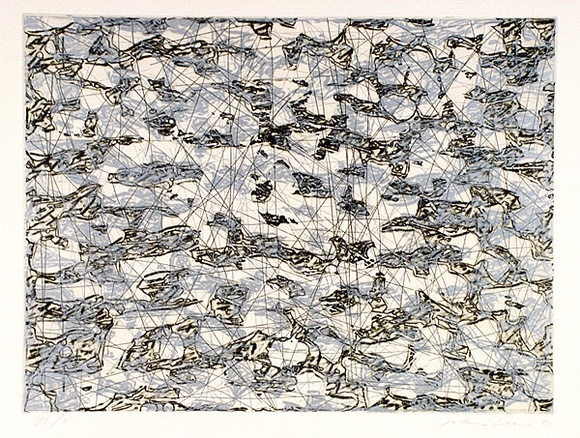 Artist: b'LOANE, John' | Title: b'Waters' | Date: 1977 | Technique: b'etching and relief, printed in colour, from one plate' | Copyright: b'This work appears on the screen courtesy of the artist'