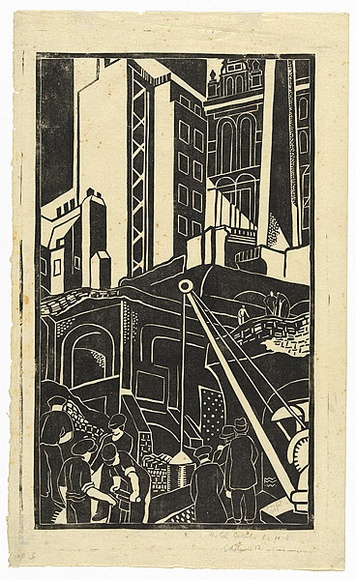 Artist: b'Weitzel, Frank.' | Title: b'Hotel Cecil' | Date: c.1930 | Technique: b'linocut, printed in black ink, from one block'