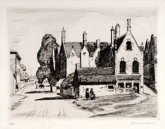 Artist: b'Owen, Gladys.' | Title: b'Chipping Campden' | Date: c.1929 | Technique: b'engraving, printed in black ink, from one copper plate' | Copyright: b'\xc2\xa9 Estate of David Moore'