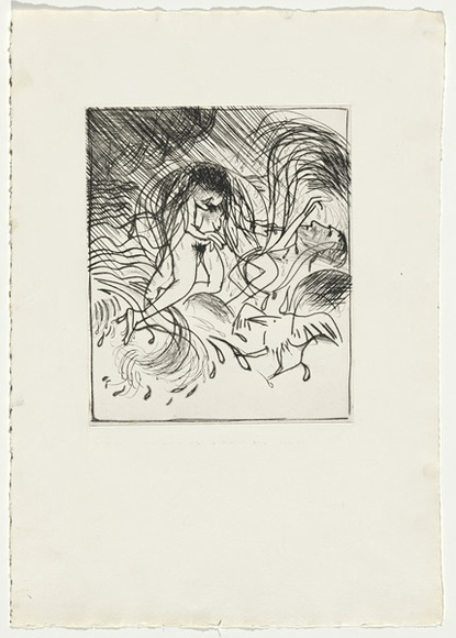 Artist: b'BOYD, Arthur' | Title: b'Jonah with the seagull.' | Date: 1972-73 | Technique: b'etching, printed in black ink, from one plate' | Copyright: b'Reproduced with permission of Bundanon Trust'