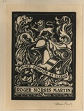 Artist: FEINT, Adrian | Title: Bookplate: Roger Norris Martin. | Date: (1935) | Technique: wood-engraving, printed in black ink, from one block | Copyright: Courtesy the Estate of Adrian Feint