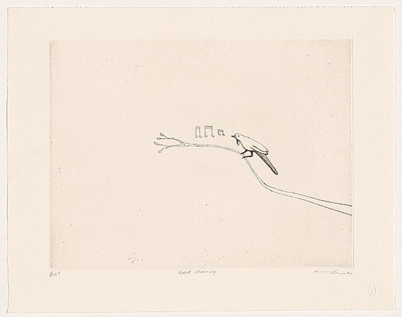 Artist: b'McKenna, Noel.' | Title: b'Good morning.' | Date: 2007 | Technique: b'etching and drypoint, printed in black ink, from one plate'