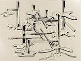 Artist: b'COLEING, Tony' | Title: bPositive image of drawing for 'to do with blue' sculpture II (1). | Date: (1975) | Technique: b'photographic positive'