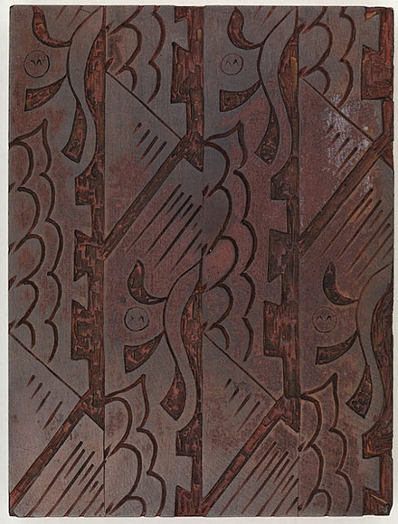 Artist: Rees, Ann Gillmore. | Title: Fabric design (abstract) | Date: c.1942 | Technique: engraved woodblock