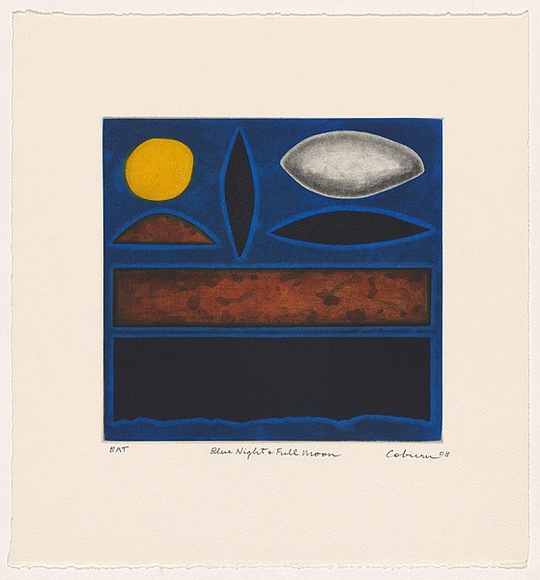 Artist: b'Coburn, John.' | Title: b'Blue night and full moon' | Date: 2003 | Technique: b'etching and aquatint, printed in colour, from multiple plates'