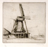 Artist: b'LONG, Sydney' | Title: b'The little dutch mill' | Date: 1919 | Technique: b'drypoint, printed warm black ink, from one copper plate' | Copyright: b'Reproduced with the kind permission of the Ophthalmic Research Institute of Australia'
