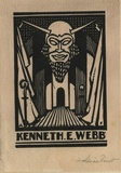 Artist: FEINT, Adrian | Title: Bookplate: Kenneth E Webb. | Date: (1927) | Technique: wood-engraving, printed in black ink, from one block | Copyright: Courtesy the Estate of Adrian Feint
