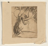 Title: not titled [Tree] | Date: c.1940s | Technique: etching, printed in brown ink, from one plate