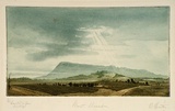 Artist: Hunter, William. | Title: Mount Macedon | Date: c 1937 | Technique: aquatint, printed in colour, from four plates