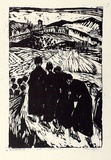 Artist: b'Clifton, Nancy.' | Title: b'Assissi.' | Date: c.1979 | Technique: b'woodcut, printed by hand in black ink, from one block'