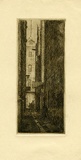 Artist: b'SHIRLOW, John' | Title: b'The Alley.' | Date: c.1930 | Technique: b'etching, printed in black ink, from one copper plate'