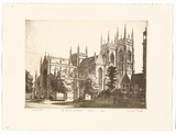 Artist: b'PLATT, Austin' | Title: b'St Andrews Cathedral, Sydney' | Date: 1945 | Technique: b'etching, printed in black ink, from one plate'