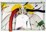 Artist: b'SHOMALY, Alberr' | Title: bGay's lib | Date: 1973 | Technique: b'photo-lithograph, printed in colour, from four aluminium plates; additions in pastel and wax crayon'