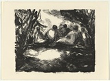 Artist: BOAG, Yvonne | Title: Group Fawkner Park | Date: 1983 | Technique: lithograph, printed in black ink, from one stone | Copyright: © Yvonne Boag