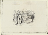 Artist: Jack, Kenneth. | Title: Old Houses, Eastern Hill | Date: 1954 | Technique: lithograph, printed in black ink, from one zinc plate | Copyright: © Kenneth Jack. Licensed by VISCOPY, Australia