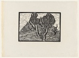 Artist: Groblicka, Lidia. | Title: The farm [1] | Date: 1956 | Technique: woodcut, printed in black ink, from one block