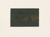 Artist: Clement, Isobel. | Title: Present | Date: 1996, 23 August | Technique: linocut, printed in colour, from four blocks