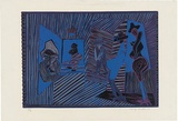 Artist: WALKER, Murray | Title: The performers. | Date: 1967 | Technique: linocut, printed in colour, from multiple blocks